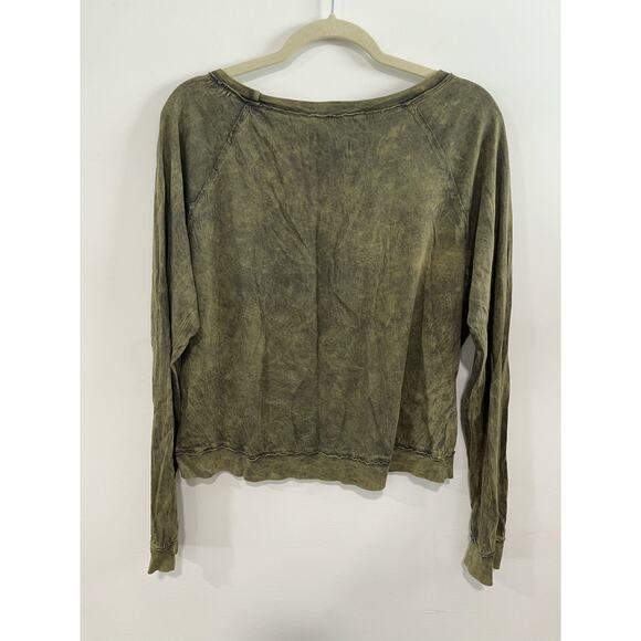 Y2K Lipstick Rhinestone Skull Graphic Grunge Acid Wash Long Sleeve Size Large - Picture 3 of 3